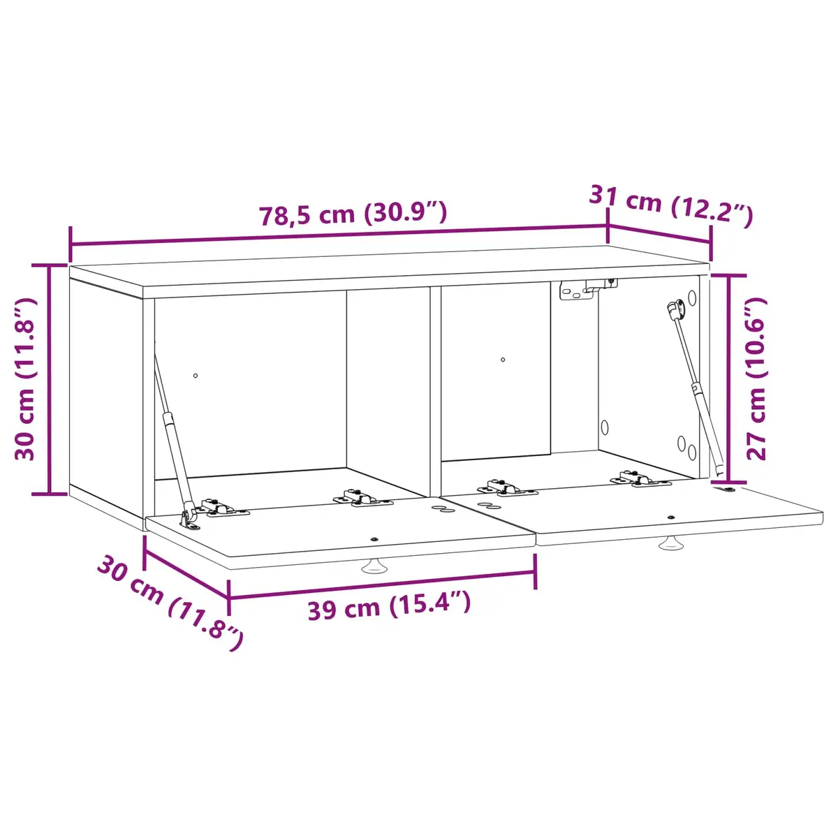 White Wall-Mounted TV Cabinet for Living Spaces