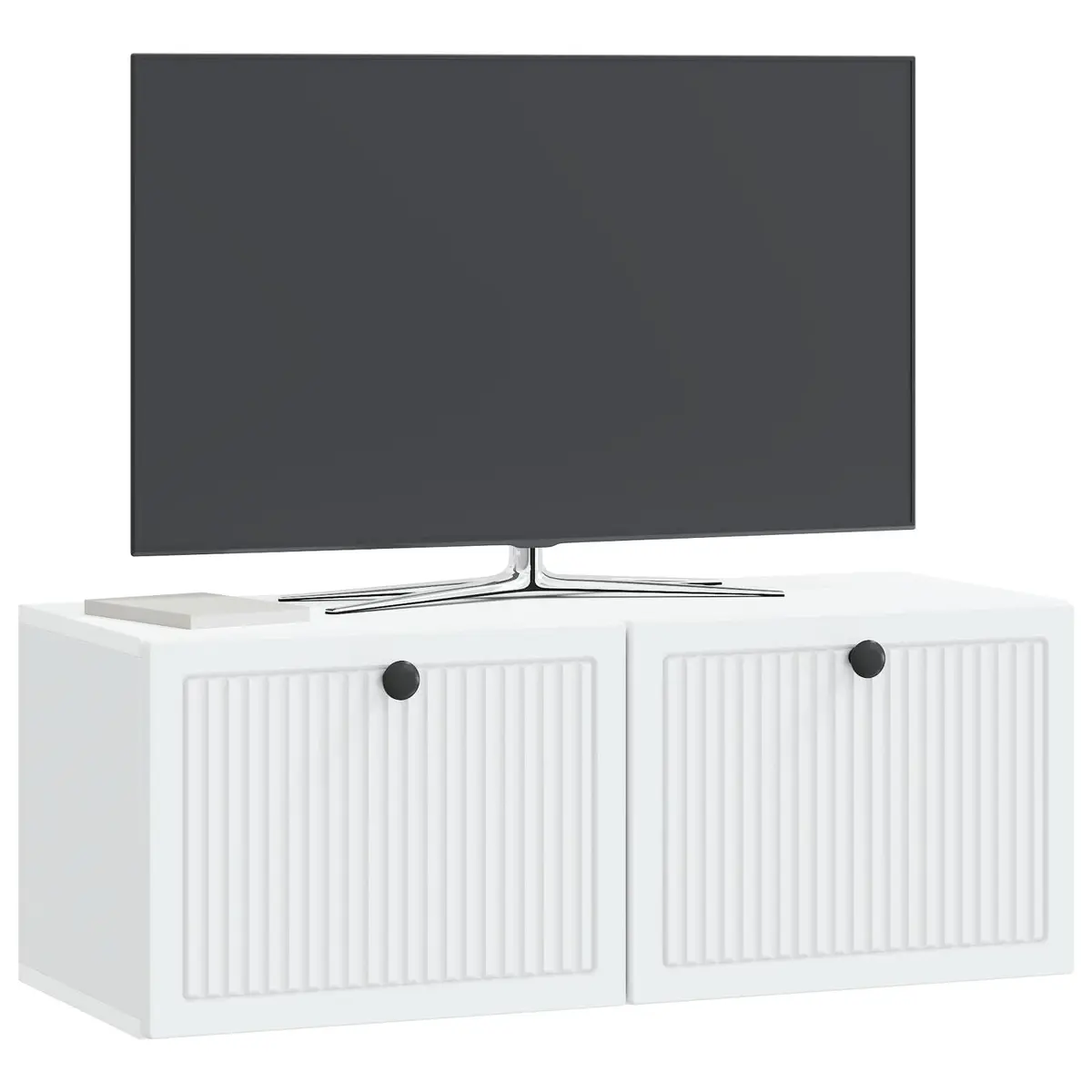 White Wall-Mounted TV Cabinet for Living Spaces