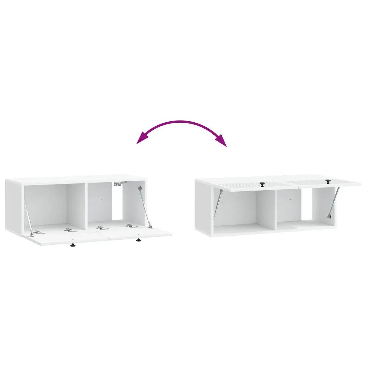White Wall-Mounted TV Cabinet for Living Spaces