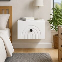 Inviting Wall-Mounted Bedside Cabinet in White