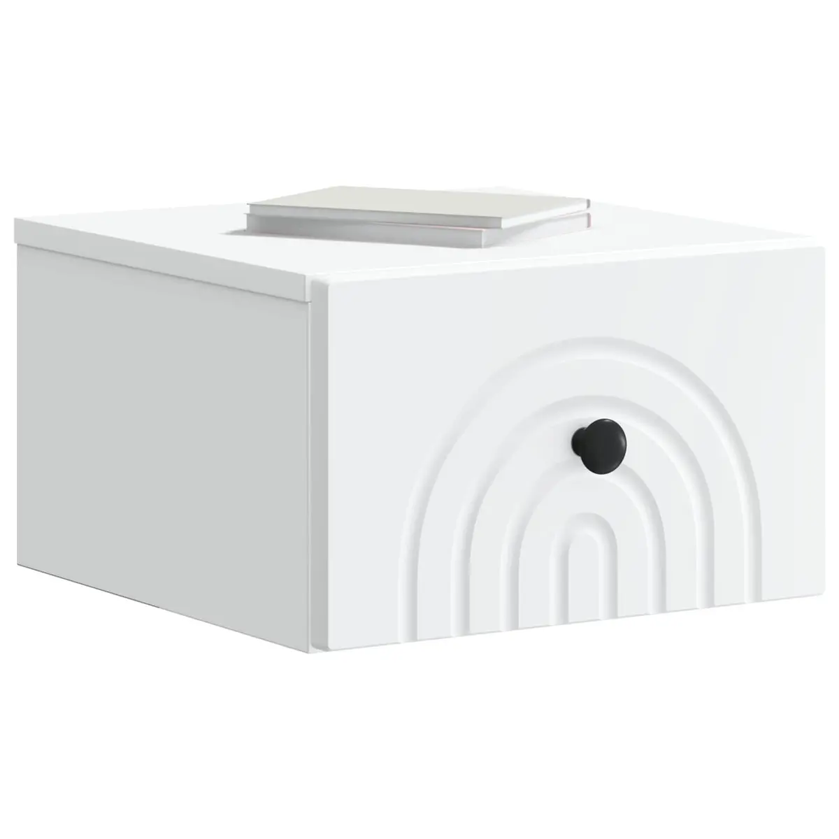 Wall-Mounted Cabinet Compact White Engineered Wood Drawer Storage Organiser