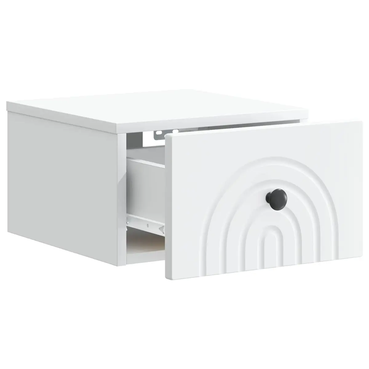 Wall-Mounted Cabinet Compact White Engineered Wood Drawer Storage Organiser
