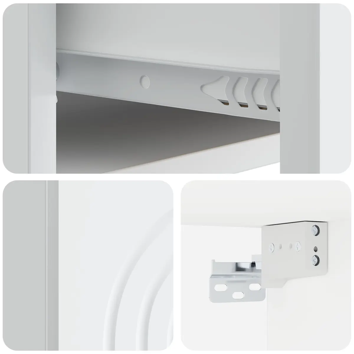 Wall-Mounted Cabinet Compact White Engineered Wood Drawer Storage Organiser