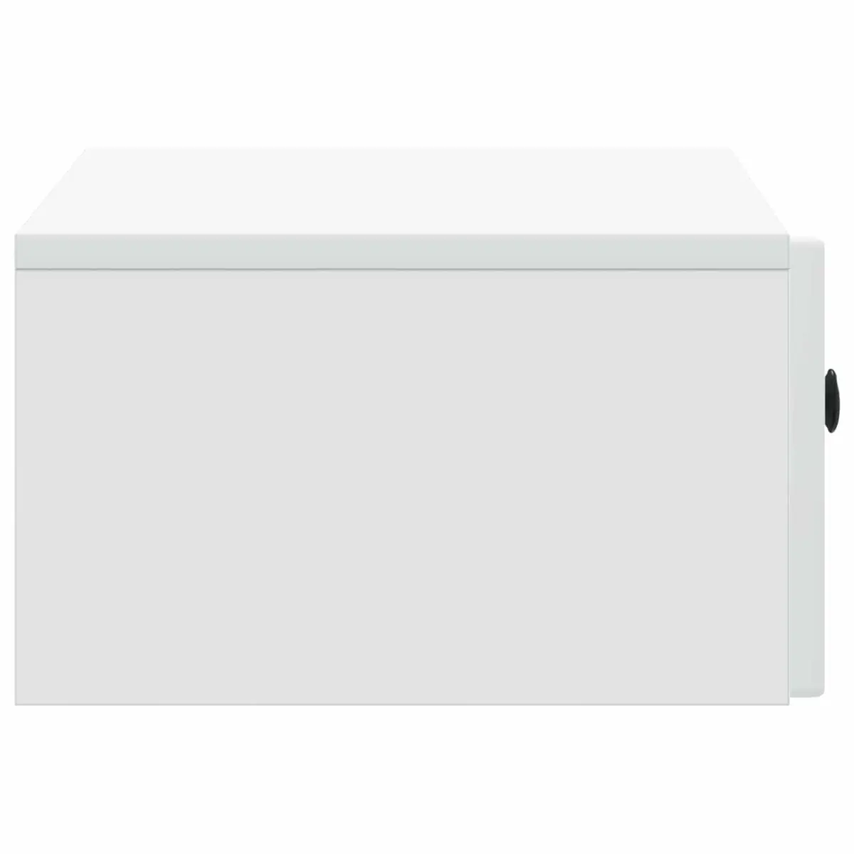 Wall-Mounted Bedside Cabinet White Engineered Wood Rectangular Storage Organizer