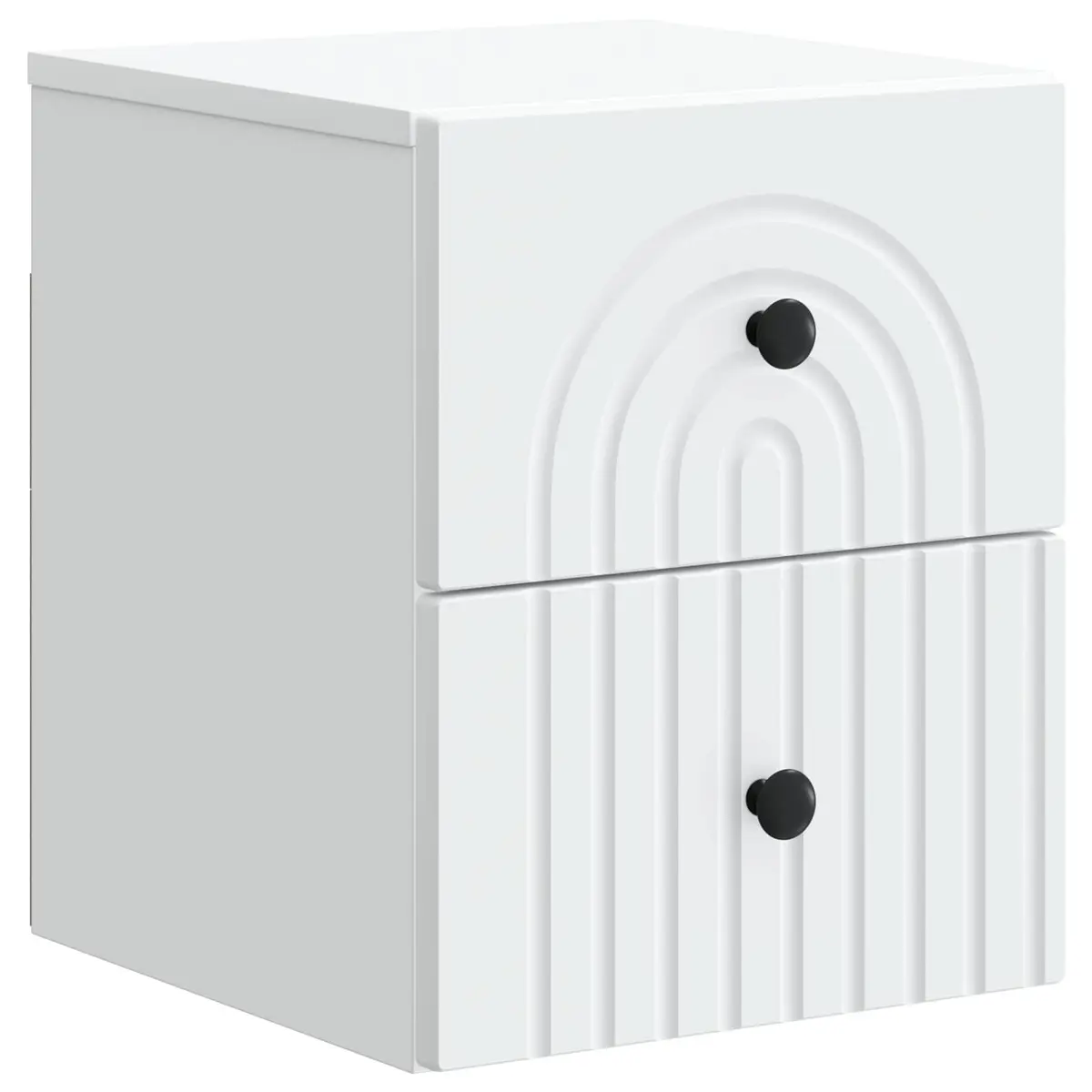 White Wall-Mounted Nightstand with Storage Drawer
