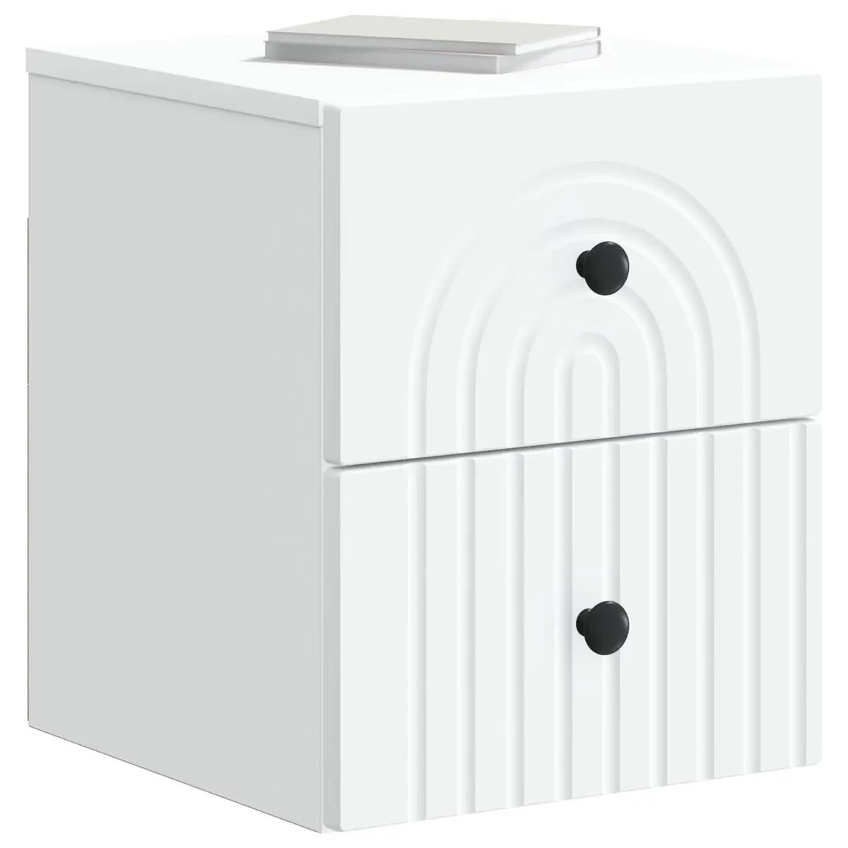 White Wall-Mounted Nightstand with Storage Drawer