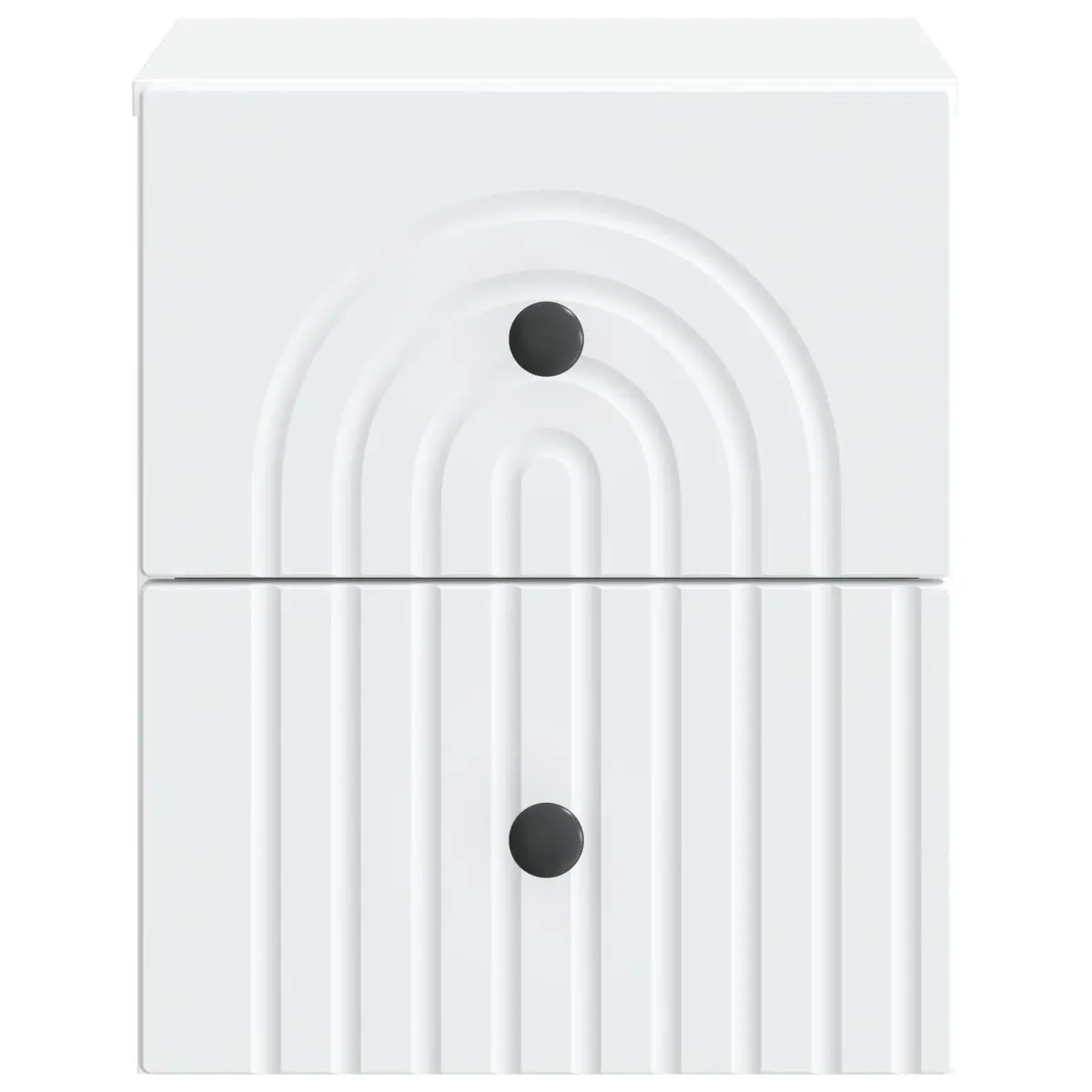 White Wall-Mounted Nightstand with Storage Drawer
