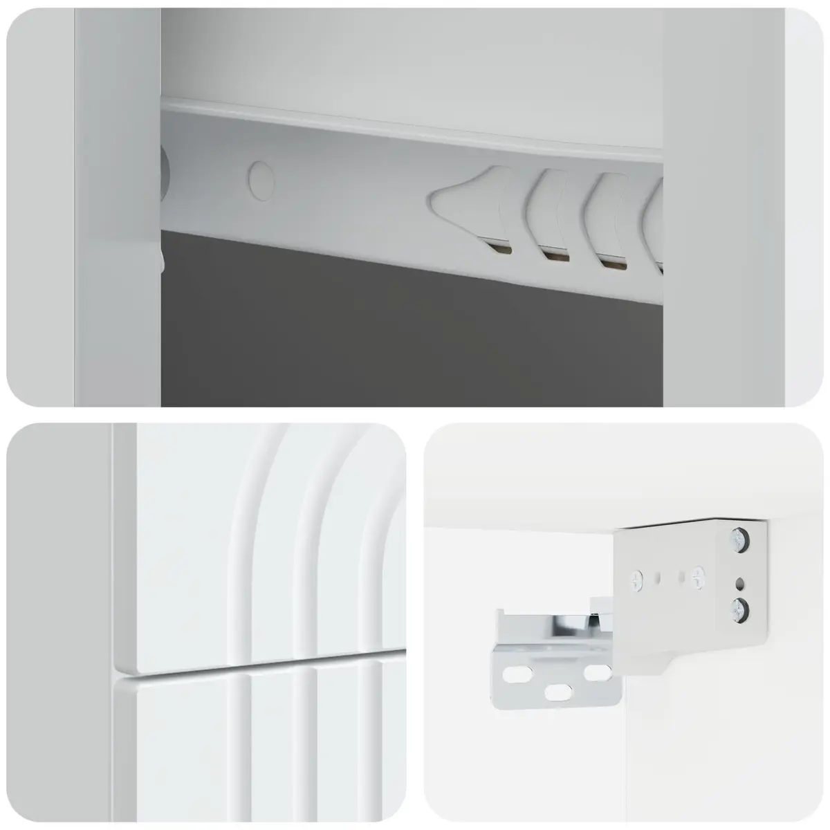 White Wall-Mounted Nightstand with Storage Drawer