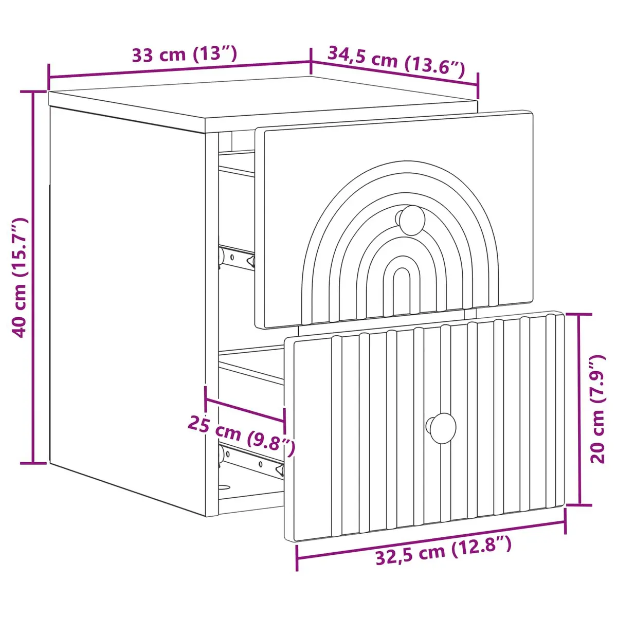 White Wall-Mounted Nightstand with Storage Drawer
