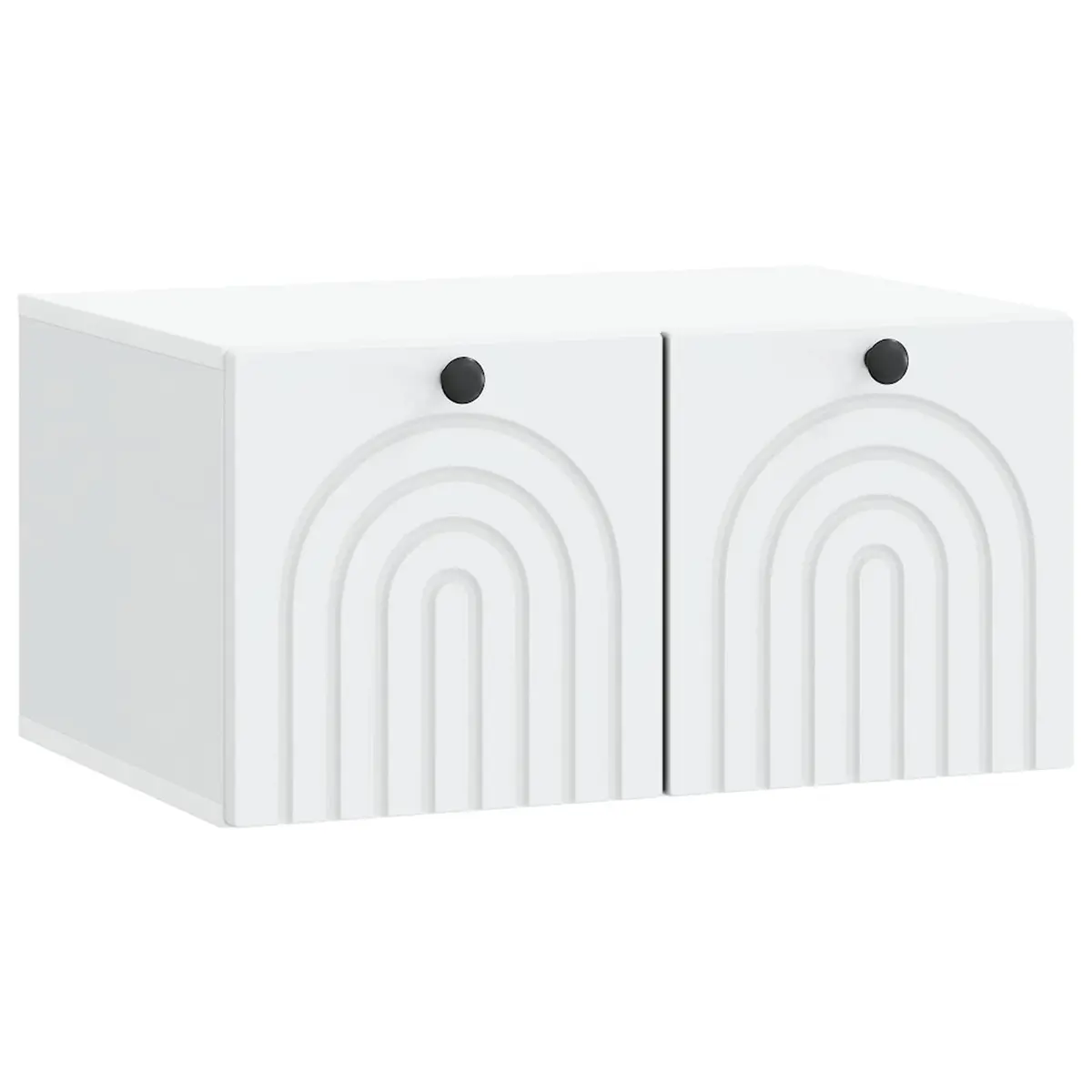 Wall-Mounted TV Cabinet White Modern Living Room Storage Engineered Wood