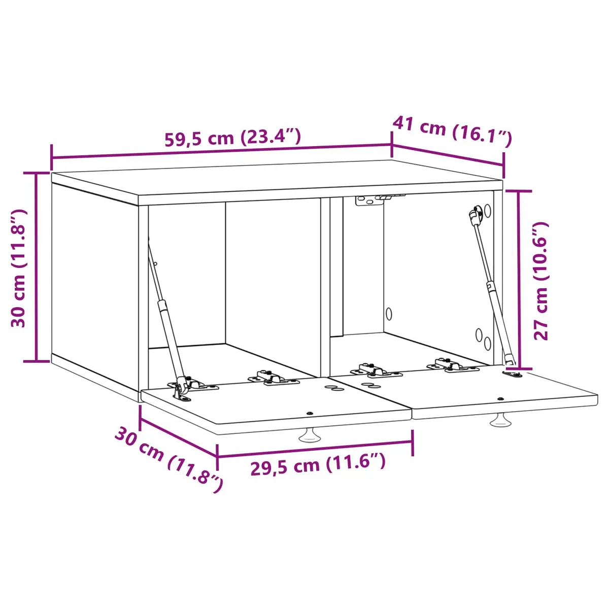 Wall-Mounted TV Cabinet White Modern Living Room Storage Engineered Wood