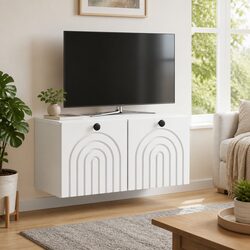 Wall-Mounted TV Cabinet in White 59.5 x 31 x 30 cm