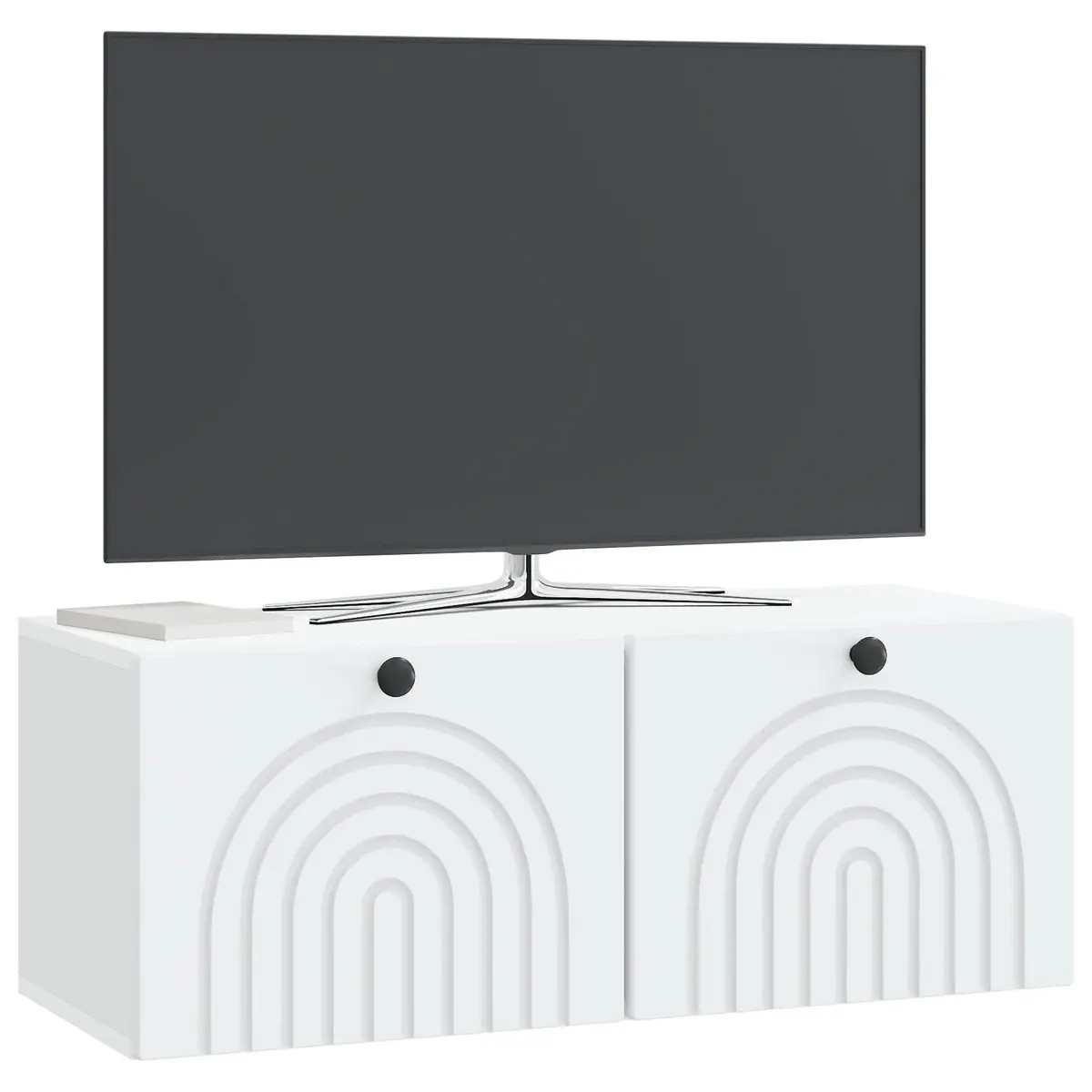 White Wall-Mounted TV Cabinet for Living Room