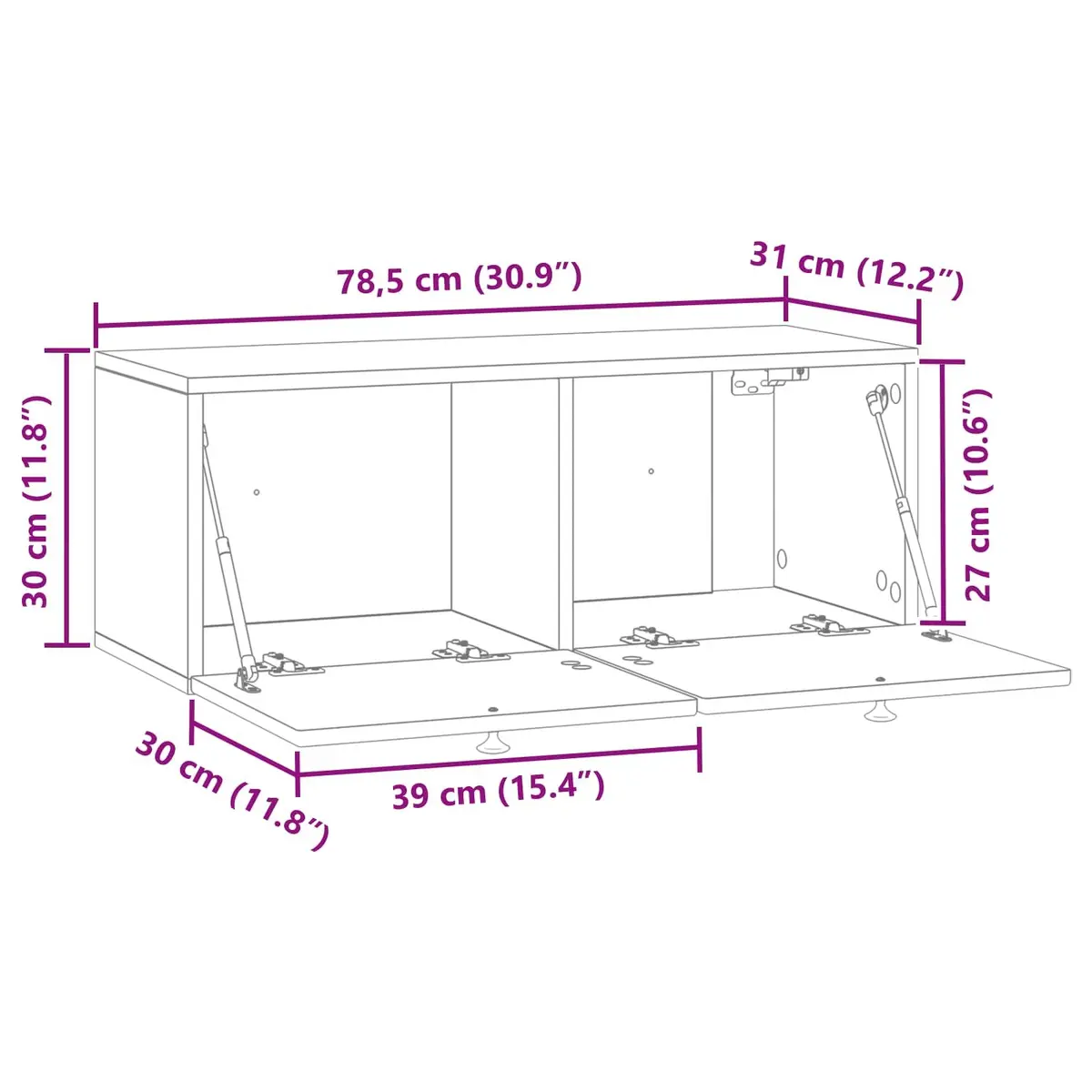 White Wall-Mounted TV Cabinet for Living Room