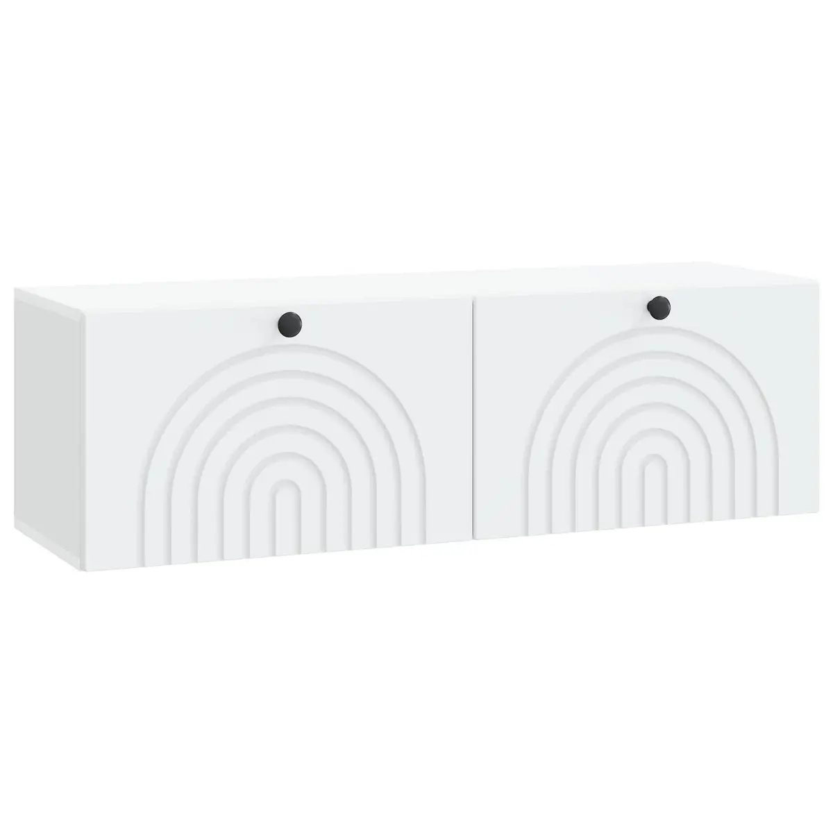 White Engineered Wood Wall-Mounted TV Cabinet
