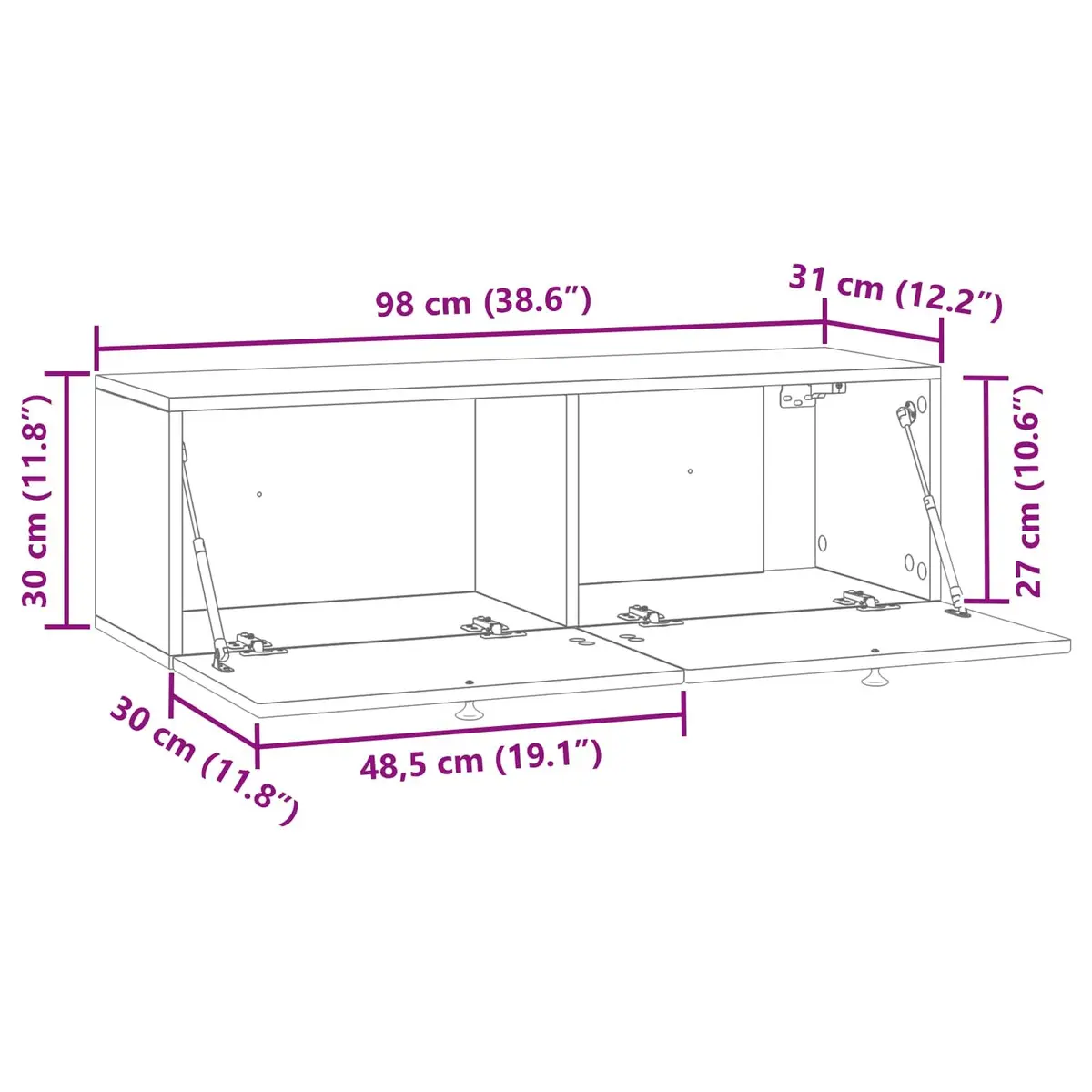 White Engineered Wood Wall-Mounted TV Cabinet