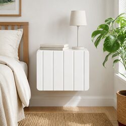 Elegant White Wall-Mounted Bedside Cabinet for Storage