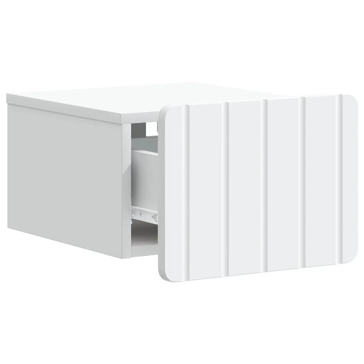 Wall-Mounted Bedside Cabinet White Vintage-Inspired Contemporary 33 x 34.5 x 24 cm Engineered Wood