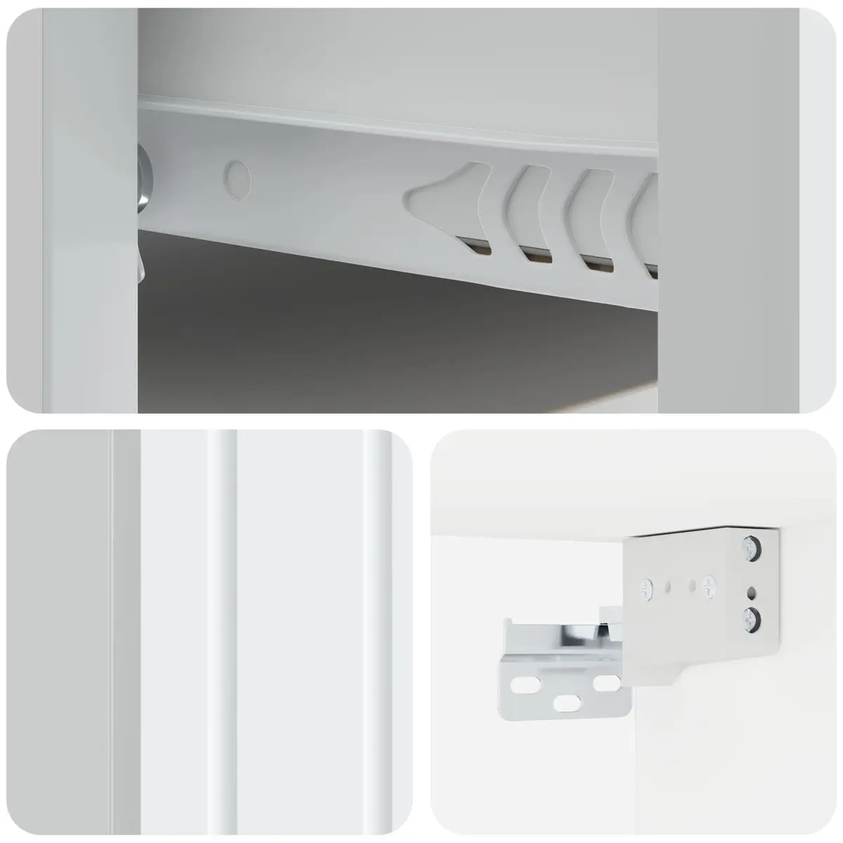 Wall-Mounted Bedside Cabinet White Vintage-Inspired Contemporary 33 x 34.5 x 24 cm Engineered Wood