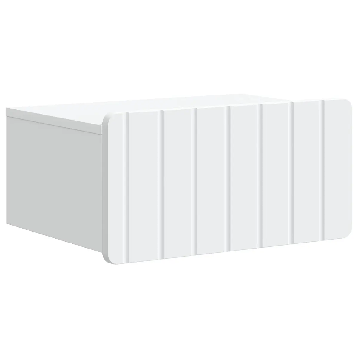 Wall-Mounted Bedside Cabinet White Engineered Wood Storage Unit 49 x 34.5 x 24 cm