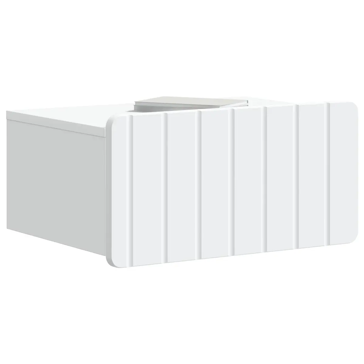 Wall-Mounted Bedside Cabinet White Engineered Wood Storage Unit 49 x 34.5 x 24 cm