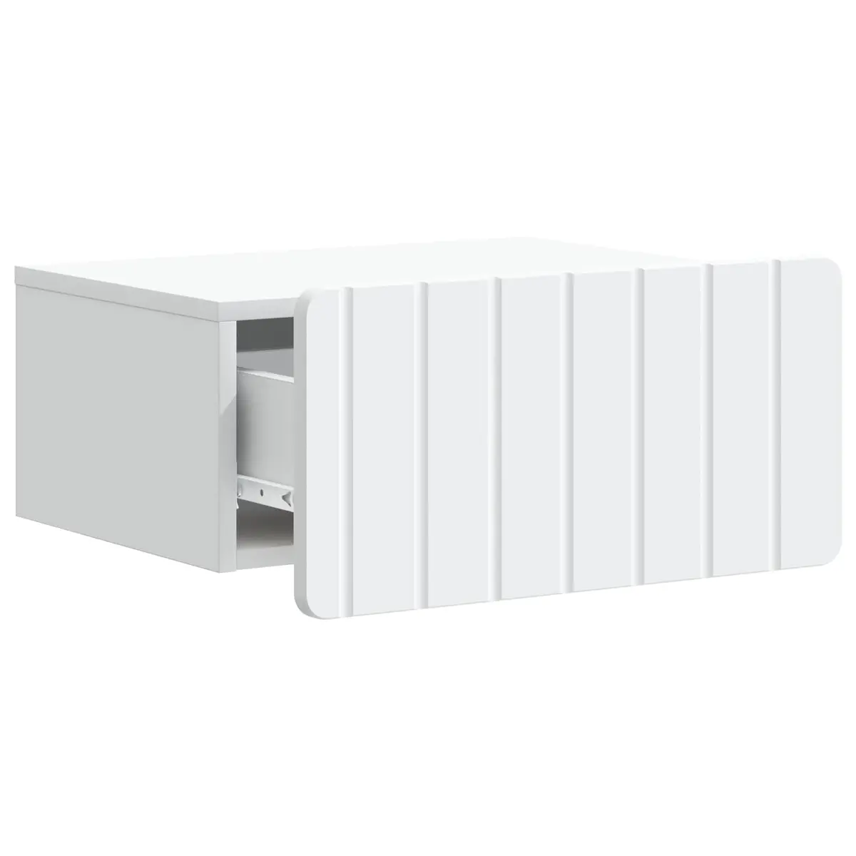 Wall-Mounted Bedside Cabinet White Engineered Wood Storage Unit 49 x 34.5 x 24 cm