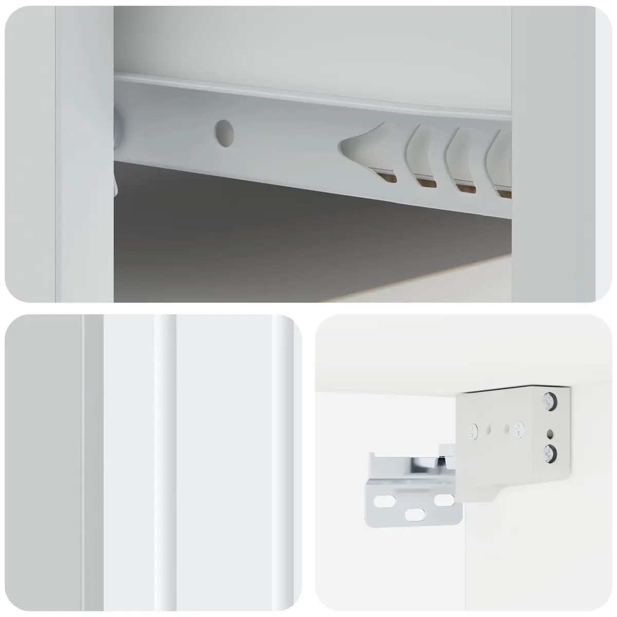Wall-Mounted Bedside Cabinet White Engineered Wood Storage Unit 49 x 34.5 x 24 cm