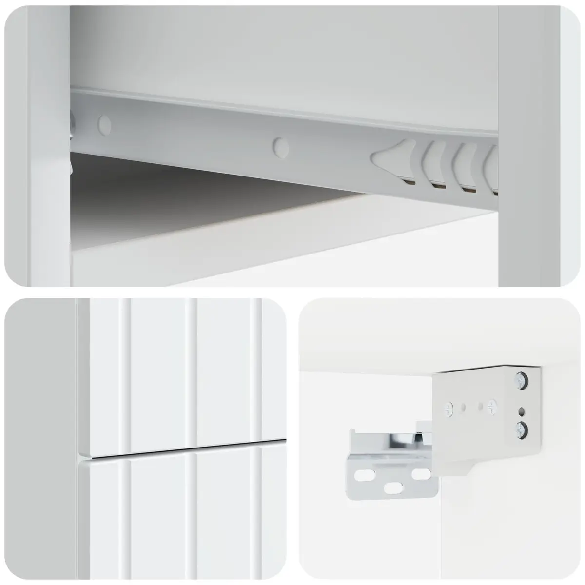 Wall-Mounted Bedside Cabinet White Storage Organiser Nightstand Small Spaces