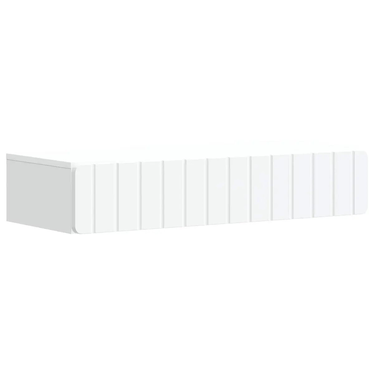 Wall-Mounted Side Table White Storage Cabinet Rectangular Engineered Wood