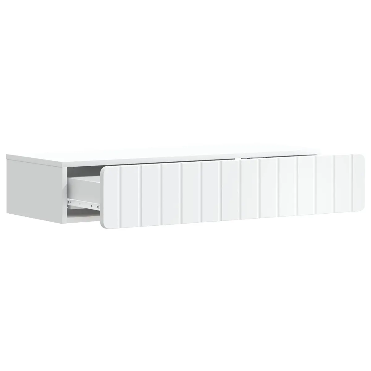 Wall-Mounted Side Table White Storage Cabinet Rectangular Engineered Wood