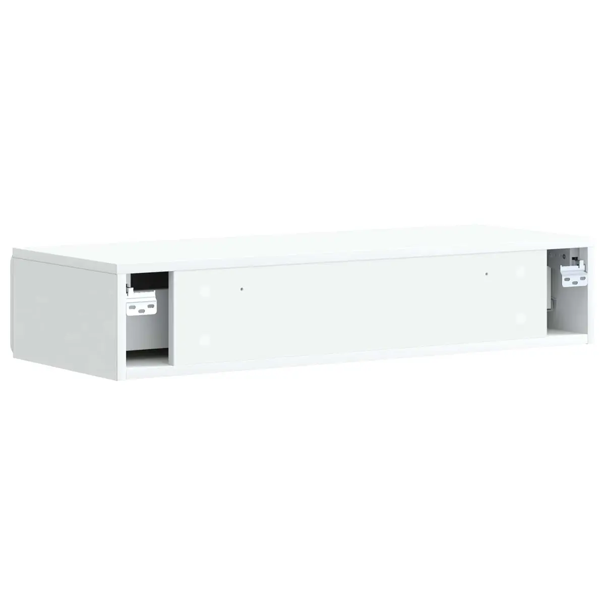 Wall-Mounted Side Table White Storage Cabinet Rectangular Engineered Wood
