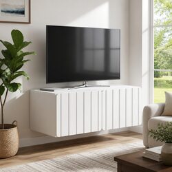 White Wall-Mounted TV Cabinet for Cozy Living Spaces