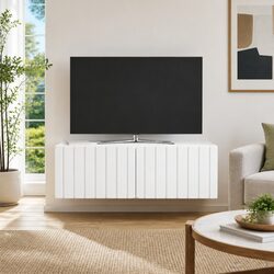 Modern White Wall-Mounted TV Cabinet for Living Rooms