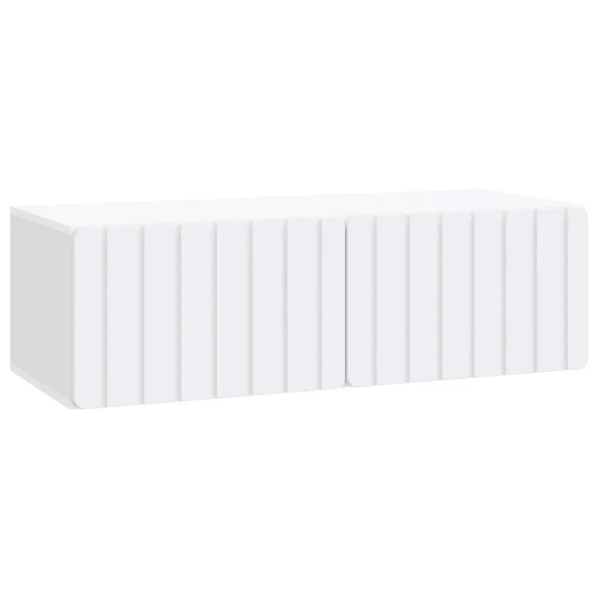 White Wall-Mounted TV Cabinet for Living Rooms