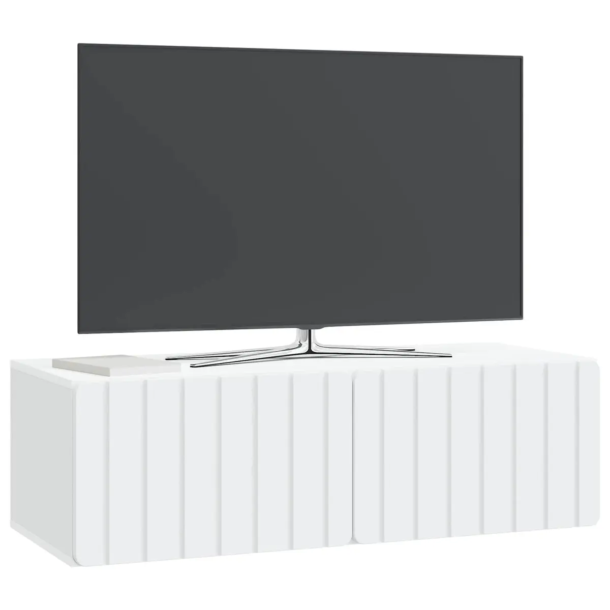 White Wall-Mounted TV Cabinet for Living Rooms