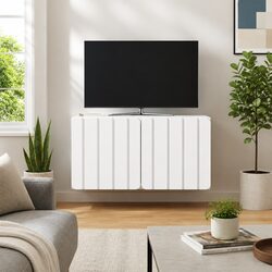 Wall-Mounted TV Cabinet in White - 59.5 x 31 x 30 cm