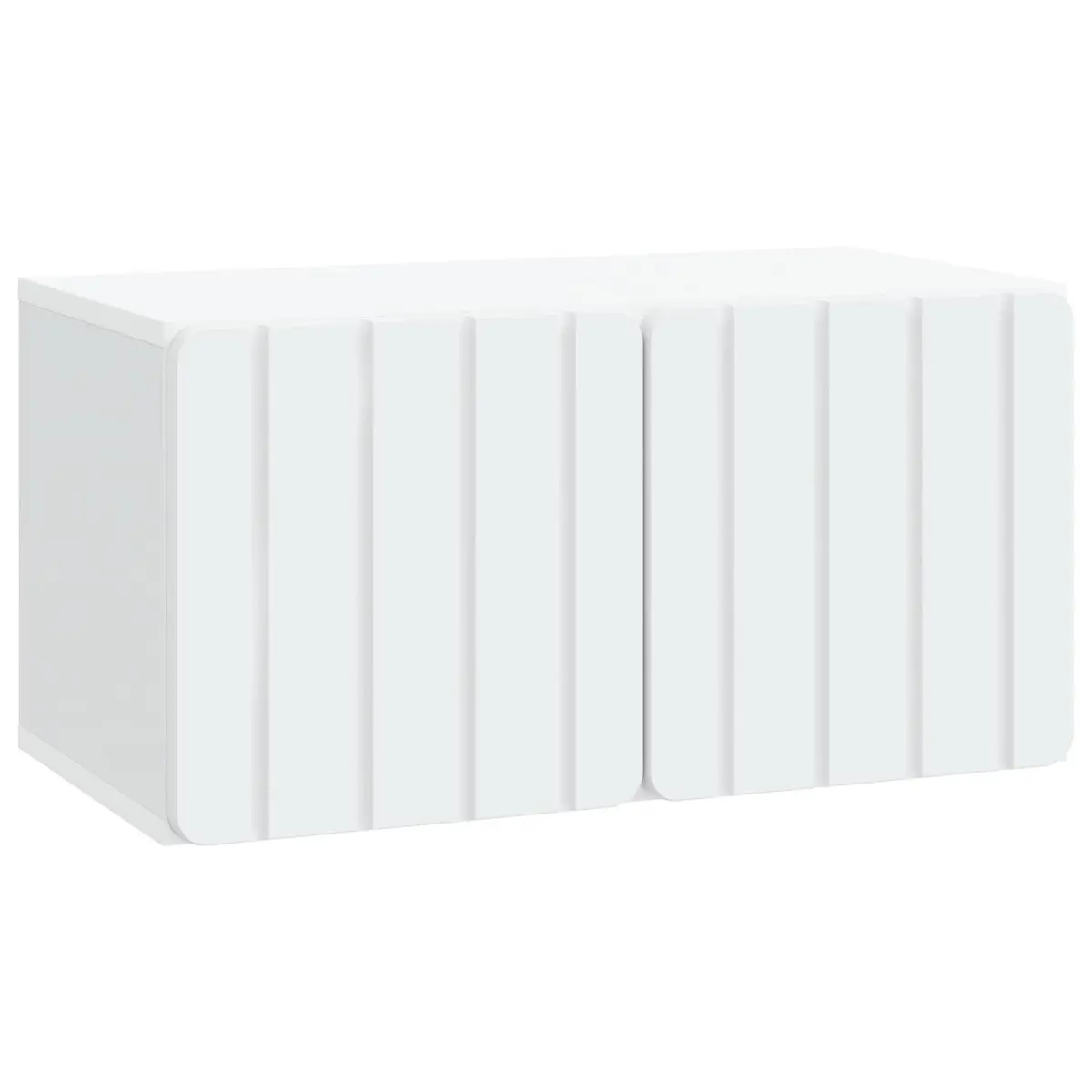 Wall-Mounted TV Cabinet 59.5 x 31 x 30 cm White Storage Unit Living Room