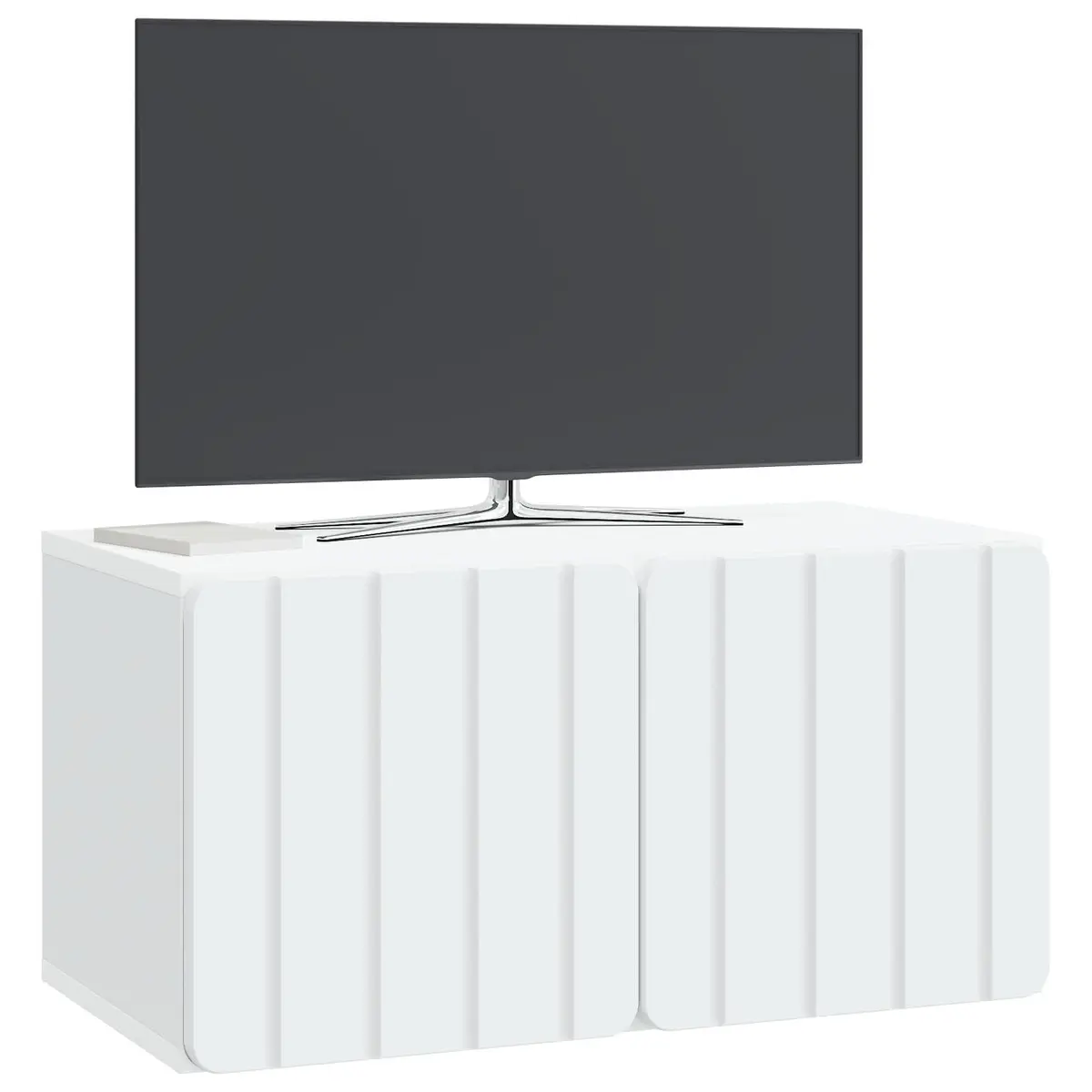 Wall-Mounted TV Cabinet 59.5 x 31 x 30 cm White Storage Unit Living Room