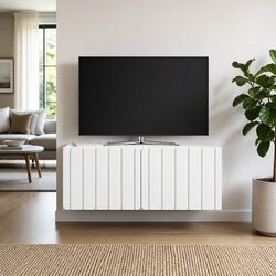 Modern White Wall-Mounted TV Cabinet for Cozy Spaces