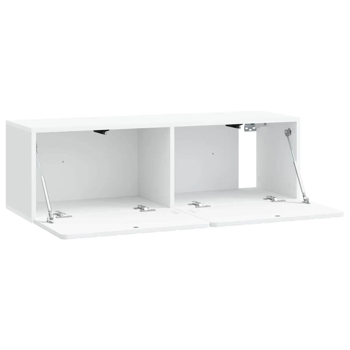Wall-Mounted TV Cabinet 98x31x30cm White Modern Storage Unit Living Room