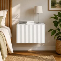 Wall-Mounted Bedside Cabinet With Storage Drawers