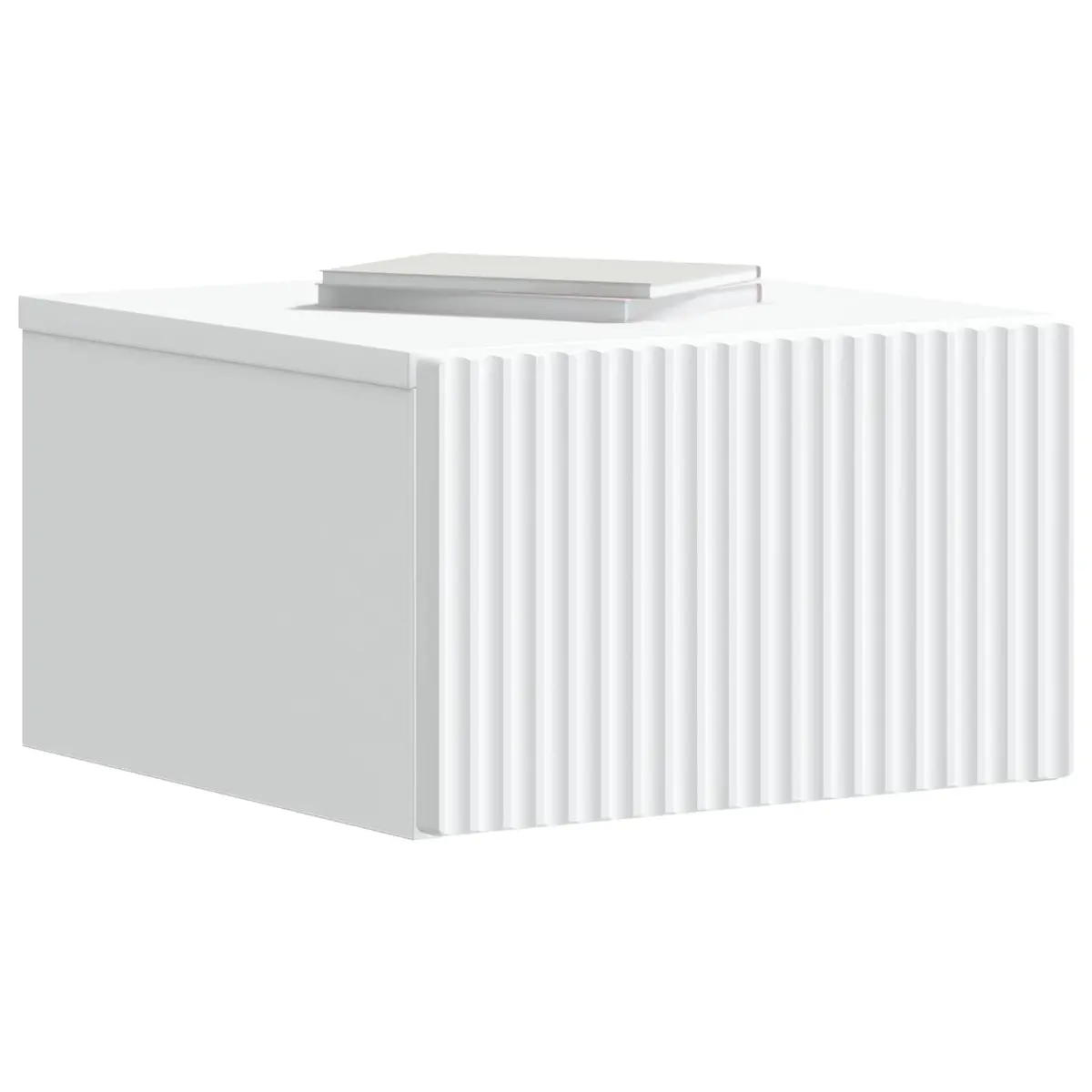 Wall-Mounted Bedside Cabinet Storage Drawer White 33x34.5x20cm Engineered Wood