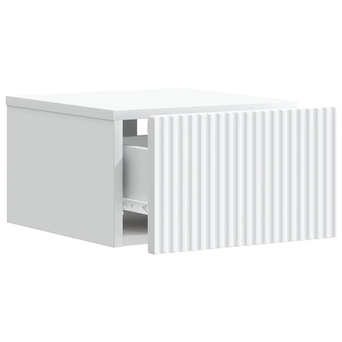 Wall-Mounted Bedside Cabinet Storage Drawer White 33x34.5x20cm Engineered Wood