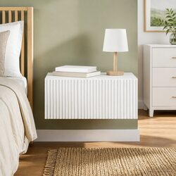 White Wall-Mounted Bedside Cabinet for Cozy Spaces