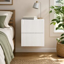 Elegant White Engineered Wood Wall-Mounted Cabinet