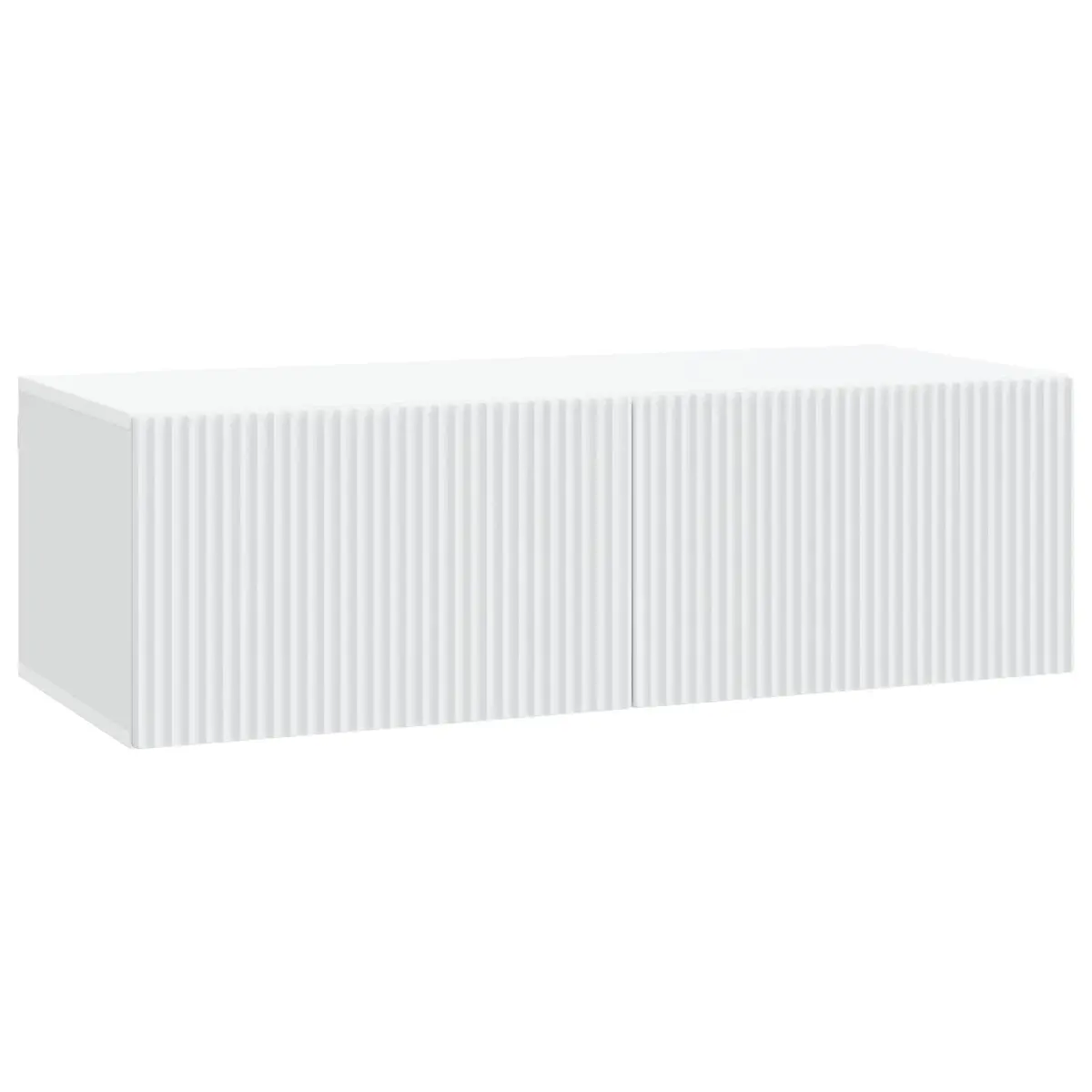 White Wall-Mounted TV Cabinet Modern Design Storage Unit 98x41x30cm Living Room