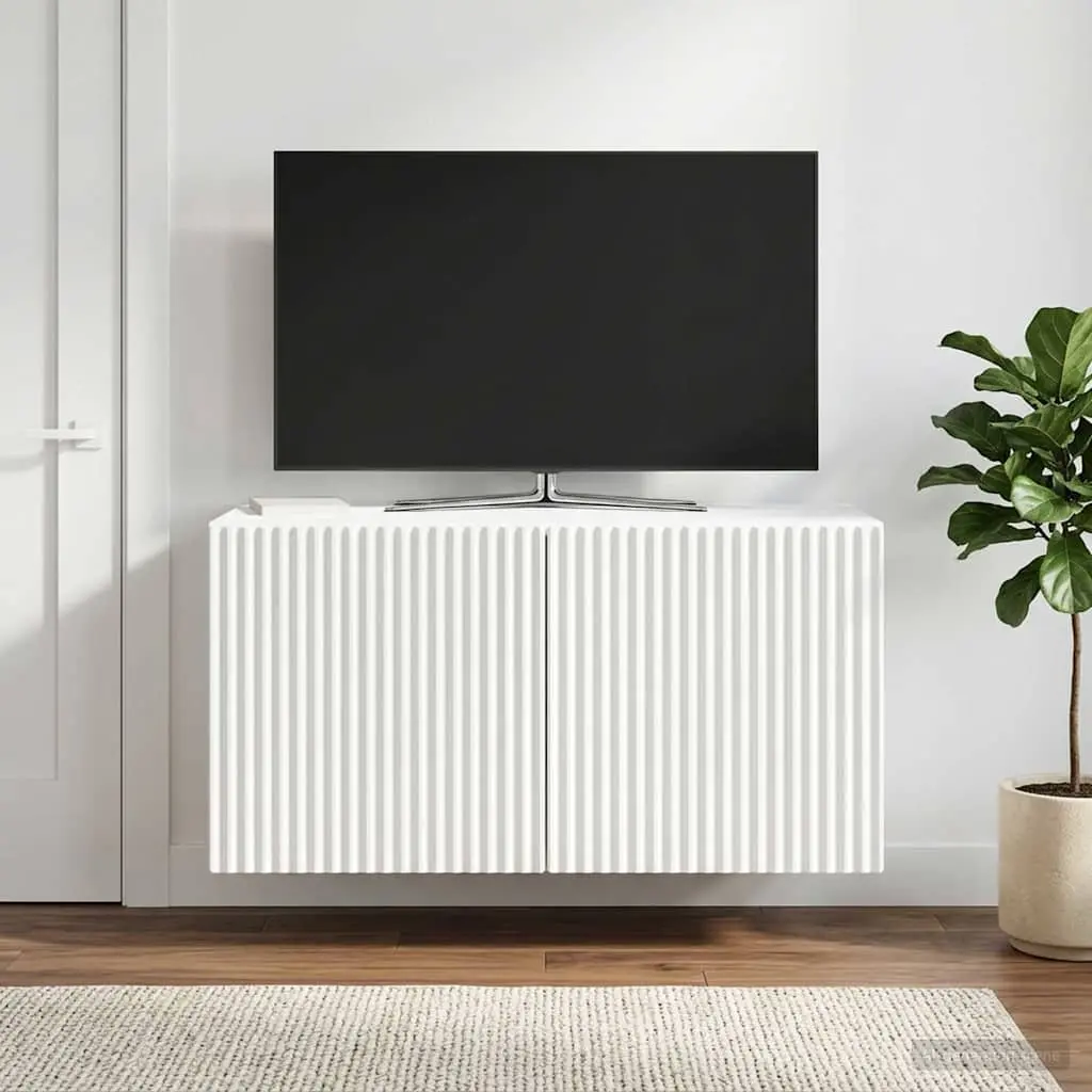 Wall-Mounted TV Cabinet White Modern 59.5 x 31 x 30 cm Engineered Wood
