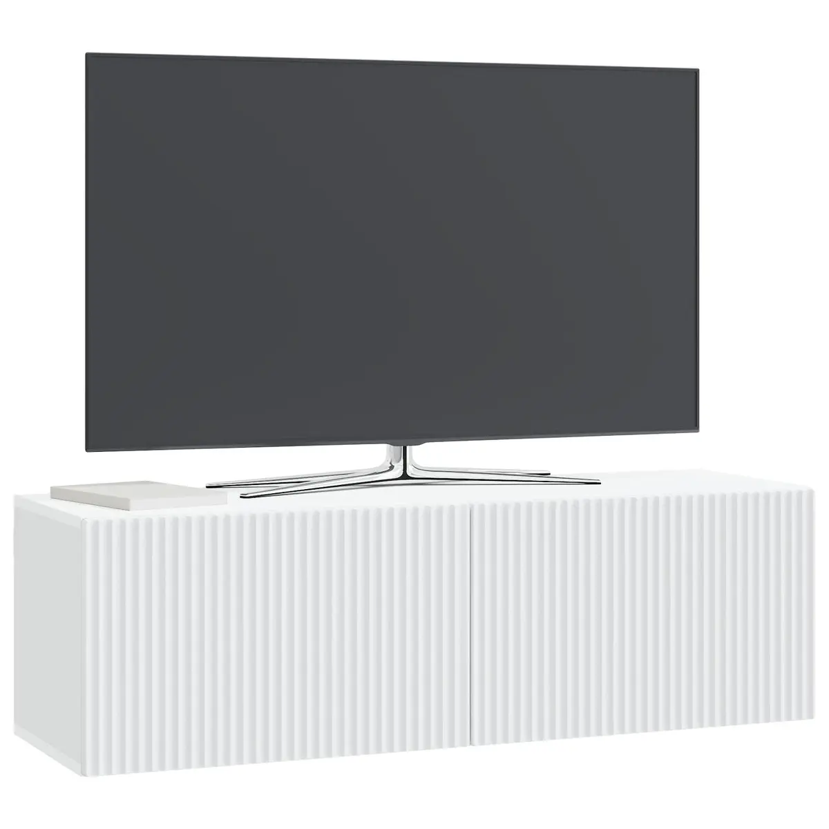 White Wall-Mounted TV Cabinet Modern Living Room Storage Unit 98x31x30cm