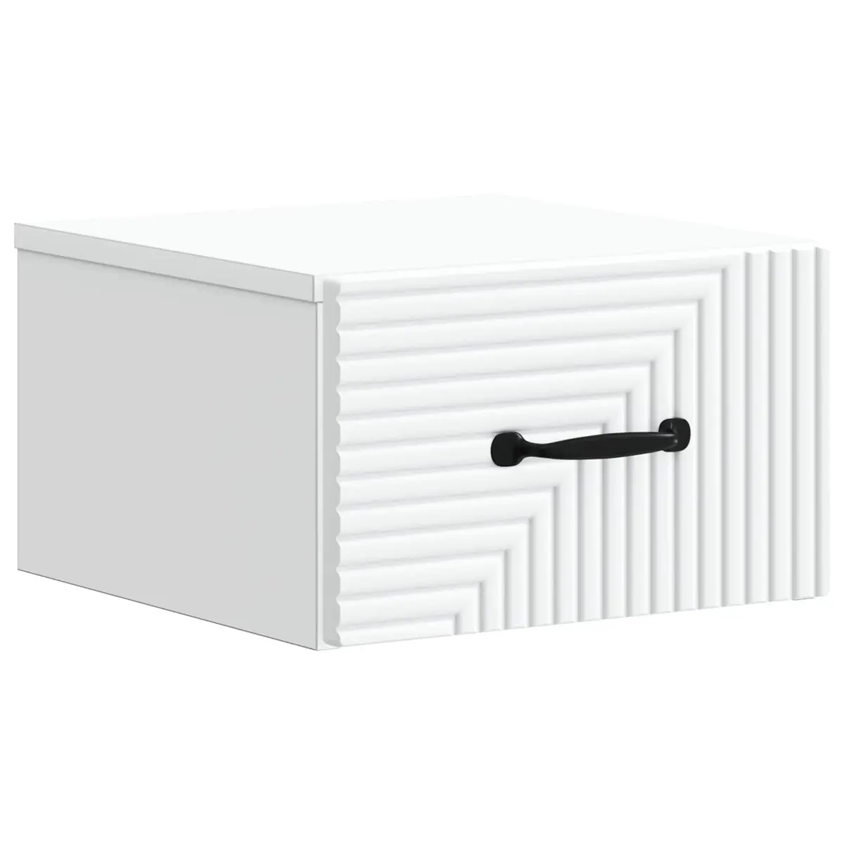 Wall-Mounted Bedside Cabinet White Storage Table 34.5 x 33 x 20 cm Engineered Wood