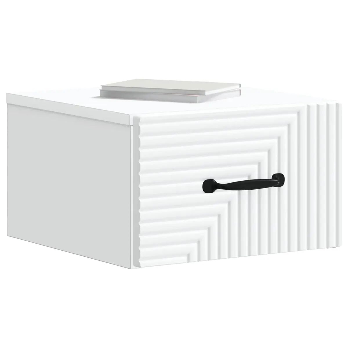 Wall-Mounted Bedside Cabinet White Storage Table 34.5 x 33 x 20 cm Engineered Wood